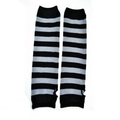 Poizen Industries Accessories Stripe Armwarmers – Black/Grey