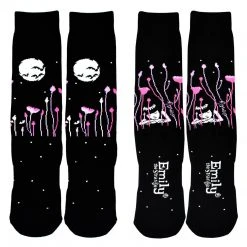 Accessories Emily The Strange Moon Knitted Cotton Crew Socks