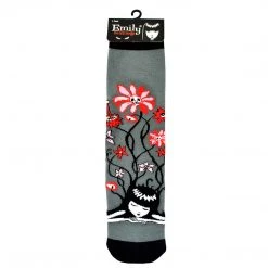 Emily The Strange Flower Knitted Cotton Crew Socks