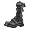 Angry Itch 14-Hole 5-Buckle Black Leather Boots Men's Stuff