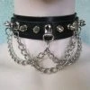 Ape Leather Men's Stuff Leather Spike And Chain Choker