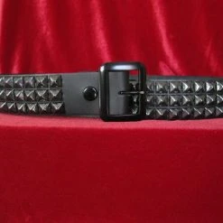Ape Leather Leather Three Row Pyramid Belt