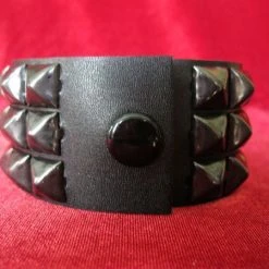 Ape Leather Three Row Pyramid Wristband Wristbands And Cuffs