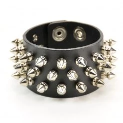 Funk Plus Men's Stuff Spiked Bracelet With 3 Rows Of Short Spikes
