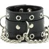 Funk Plus Wristbands And Cuffs Leather Bracelet With D-ring And Chain