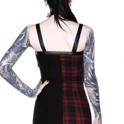 Killstar Women's Stuff Bury Me Bondage Dress [TARTAN]