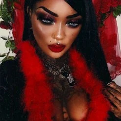 Glam Goth Beauty Bloodrose - Blood Red Matte Lipstick Hair And Makeup