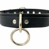 Funk Plus Black Vegan Leather Choker With Loop And Ring