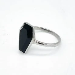 Mysticum Luna Crypt Coffin Ring - Black