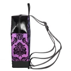 Rock Rebel Damask Coffin Backpack In Purple Bags & Backpacks