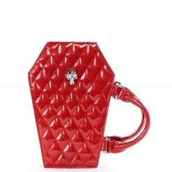 Lux De Ville Bags & Backpacks Elvira Coffin Mini Tote Venom Red Sparkle