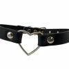 Funk Plus Chokers And Collars Large Heart Choker - Black Vegan Leather
