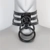 Funk Plus Chokers And Collars Triple Black Ring Choker - Black Vinyl