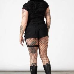 Killstar Fury Road Denim Garter Shorts