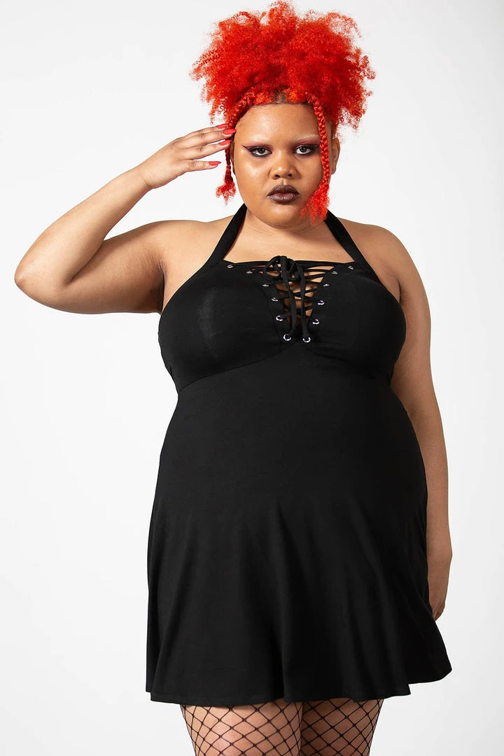 Killstar Gothica Halter Dress Women's Stuff 5 Killstar Gothica Halter Dress Women's Stuff