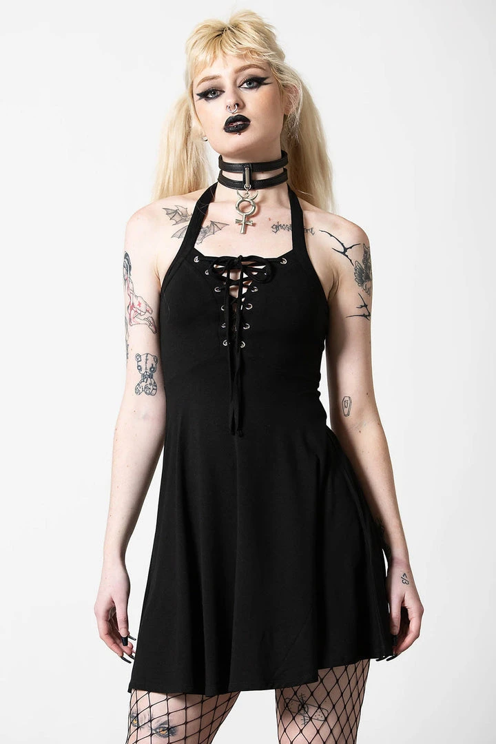 Killstar Gothica Halter Dress Women's Stuff 7 Killstar Gothica Halter Dress Women's Stuff