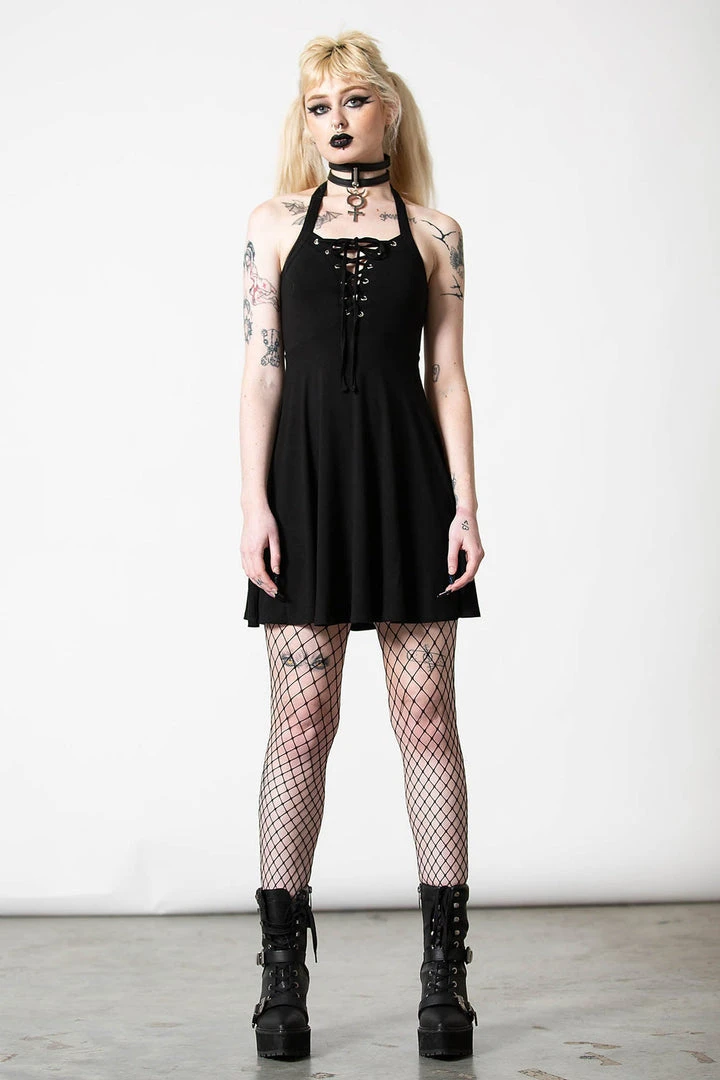 Killstar Gothica Halter Dress Women's Stuff 10 Killstar Gothica Halter Dress Women's Stuff