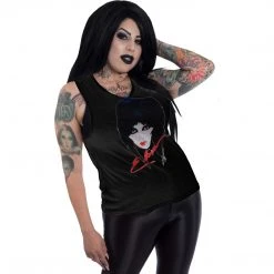 Kreepsville666 Women's Stuff Elvira Womens 80's Sleeveless Tee Black