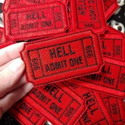 Project Pinup Hell Admit One 666 Gothic Iron On Embroidered Patch Gift Ideas