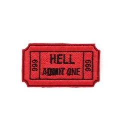 Project Pinup Hell Admit One 666 Gothic Iron On Embroidered Patch Gift Ideas
