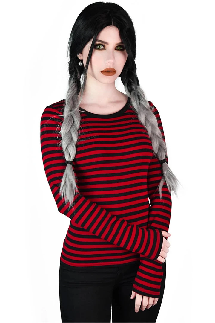 Killstar Jett Long Sleeve Top - Blood Women's Stuff 3 Killstar Jett Long Sleeve Top - Blood Women's Stuff