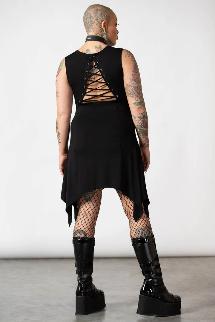 Killstar Women's Stuff Lawless Lace-Up Dress 8 Killstar Women's Stuff Lawless Lace-Up Dress