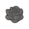 Project Pinup Large Gray And Black Rockabilly Rose Iron-On Embroidered Patch