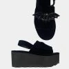 Strange Cvlt Lilly Bat Black Velvet Platform Sandal Footwear 2 Strange Cvlt Lilly Bat Black Velvet Platform Sandal Footwear
