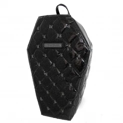 Rock Rebel Lucy Quilted Coffin Backpack In Black
