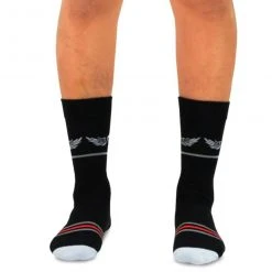 TeeHee Gift Ideas Men's Cotton Crew Skulls And Stripes With Red Accent 5-Pack