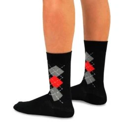 TeeHee Gift Ideas Men's Cotton Crew Skulls And Stripes With Red Accent 5-Pack