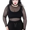 Killstar Overkill Fishnet Top - Black Women's Stuff