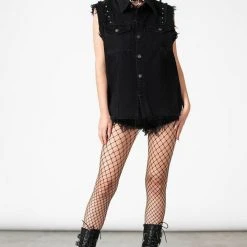 Killstar Ruse Denim Vest Men's Stuff 18 Killstar Ruse Denim Vest Men's Stuff