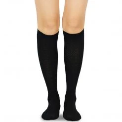 TeeHee Black Rib Pointelle Knee High Women's Socks Gift Ideas