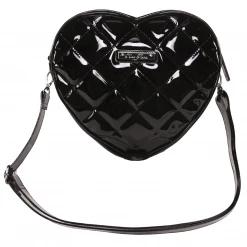Rock Rebel Bags & Backpacks Bat Studded Quilted Heart Shoulder Bag - Black