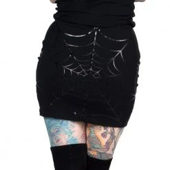 Kreepsville666 Web Mini Skirt Black Foil