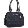 Lux De Ville Skull And Roses Tote Black Matte With Midnight Sparkle Bags & Backpacks