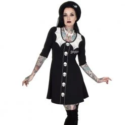 Kreepsville666 Spooky Girl Flare 3/4 Sleeve Dress