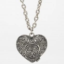 Rock Rebel Jewelry Filigree Heart Stash Pendant Necklace