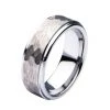 INOX Men's Stuff Steel Hammered Ring
