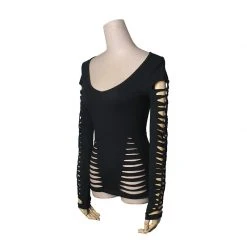 Punk Rave Gothic Burnt Flower Top