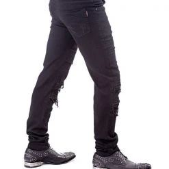 Queen Of Darkness Men's Stuff Black Pants With Slits