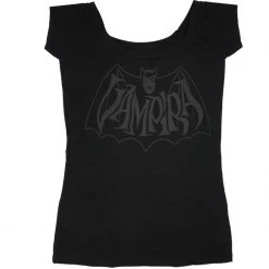Kreepsville666 Women's Stuff Vampira Retro Bat Dark Shoulder Top