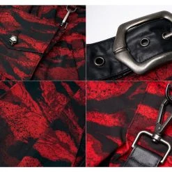 Punk Rave Women's Grunge Dyed Pleated Skirt With Belt