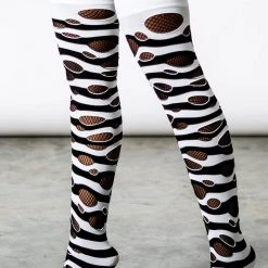 Killstar Wretched Soul Distress Socks [BLACK/WHITE]