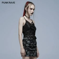 Punk Rave Women's Stuff Grunge Cutout Skull Ripped Tank Top