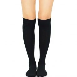TeeHee Gift Ideas Women's Casual Cotton Knee High Solid Plain 2-Pack
