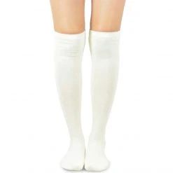TeeHee Gift Ideas Women's Casual Cotton Knee High Solid Plain 2-Pack
