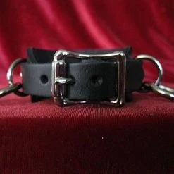 Ape Leather Wristband With One Large Ring And Two Small Rings