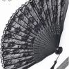 Fantasmagoria Black Palace Lace Folding Fan Accessories